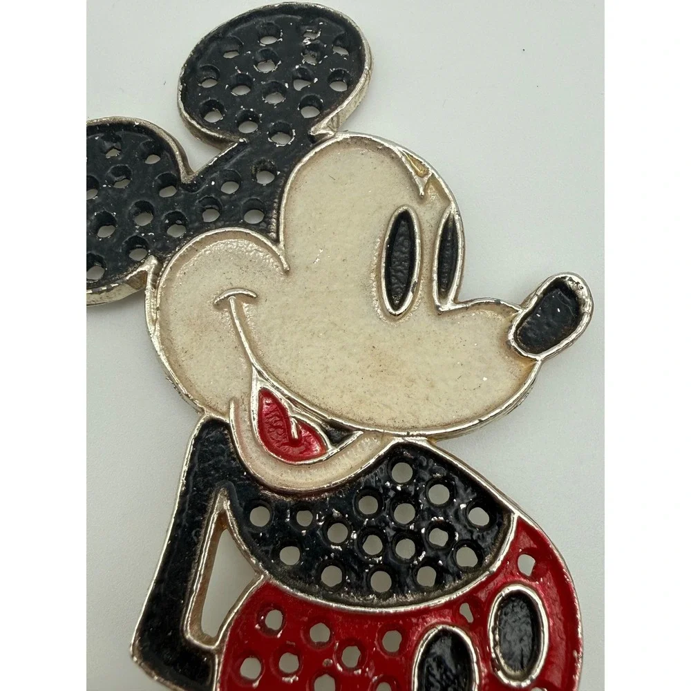 Vintage Walt Disney Productions Mickey Mouse Metal Earring Holder Stand Enamel